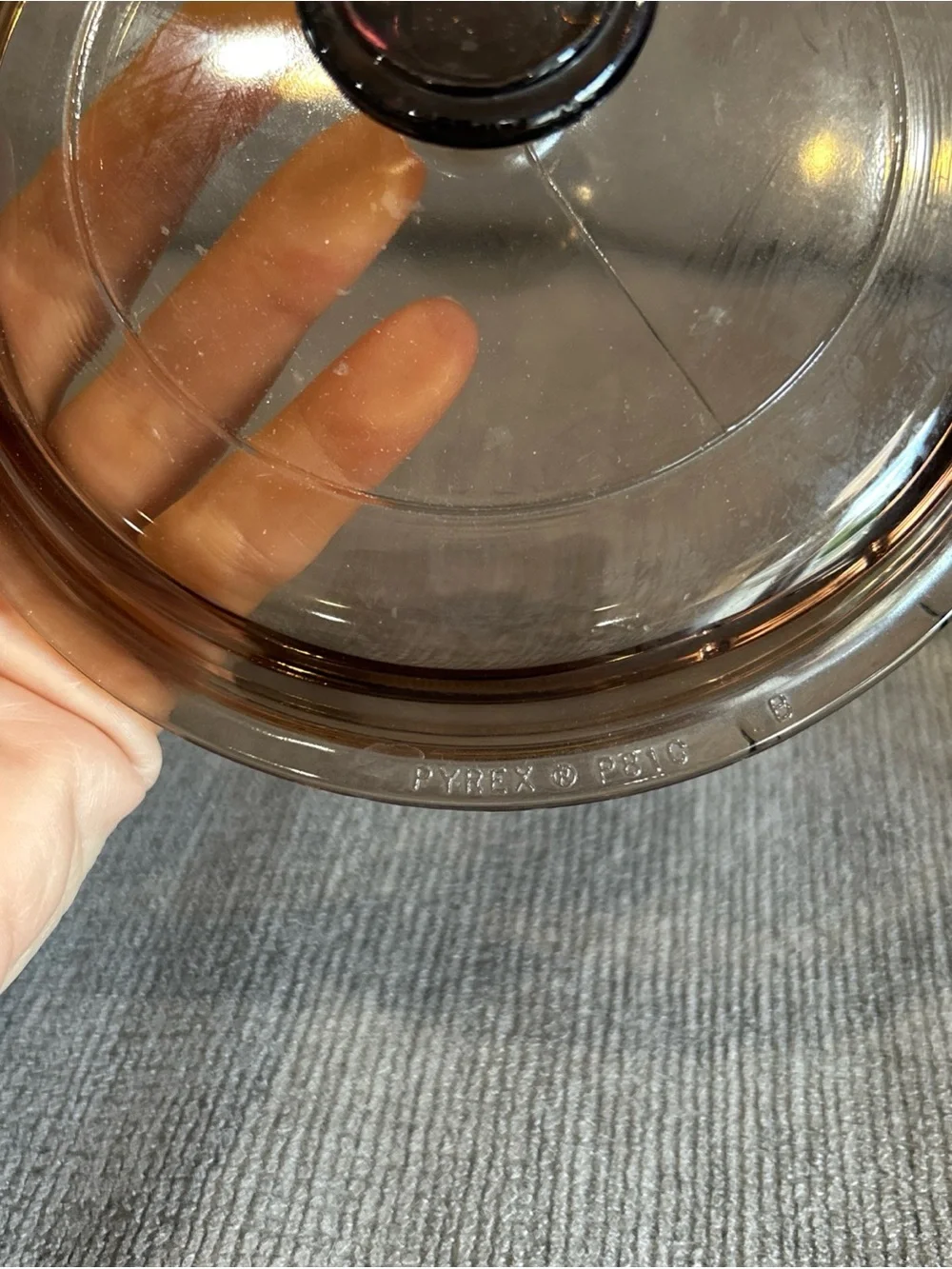 Vintage Vision by Corning Amber Glass 0.5 L Sauce Pan Pot USA W/Pyrex Lid USA